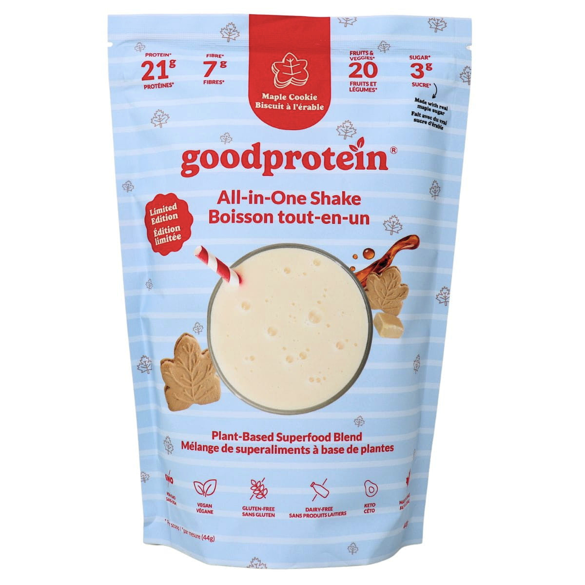 Boisson protéinée Tout-en-Un - Biscuit à l'érable - Good Protein - 440g